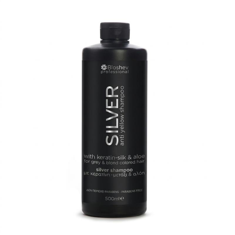 Bioshev - Silver Shampoo με Κερατίνη, Μετάξι και Αλόη 500ml