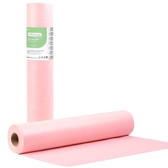 Premium Standard 2ply Χαρτί & PE Εξεταστικό ρολό 58cm x 50m - Ροζ