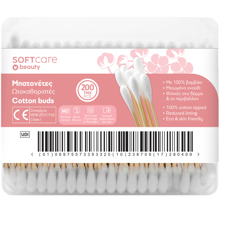 Μπατονέτες  Soft Care Ξύλινοι (200τεμ)